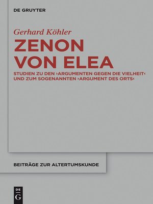 cover image of Zenon von Elea